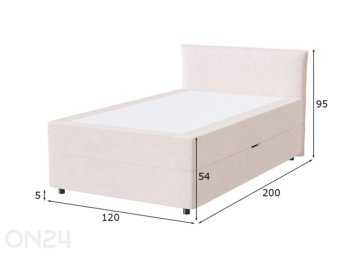 Sleepwell Blue Storage sänkysetti 120x200 cm kuvasuurennos mitat