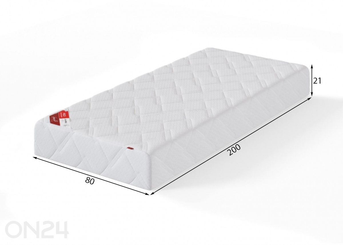 Sleepwell joustinpatja RED ORTHOPEDIC 80x200 cm kuvasuurennos mitat
