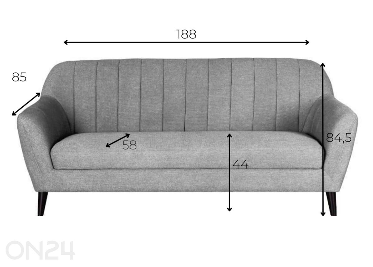 Sohva Honduras kuvasuurennos mitat
