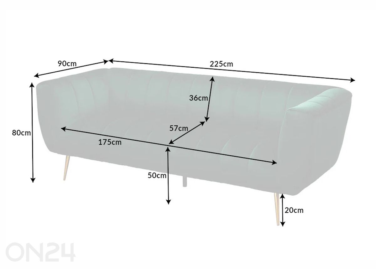 Sohva Noblesse kuvasuurennos mitat
