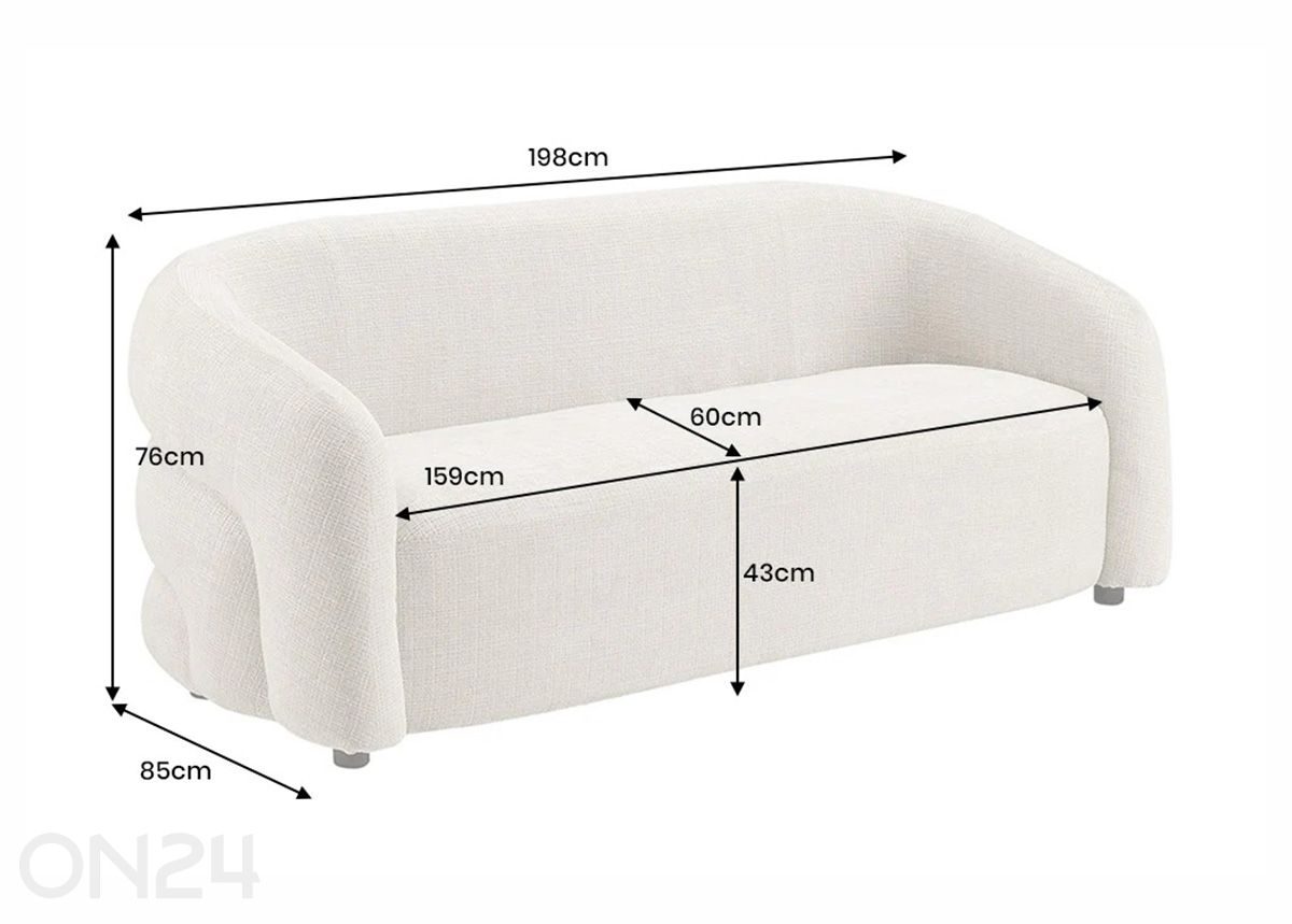 Sohva Voque kuvasuurennos mitat