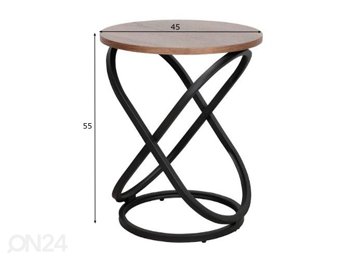 Sohvapöytä Ø 45 cm kuvasuurennos mitat