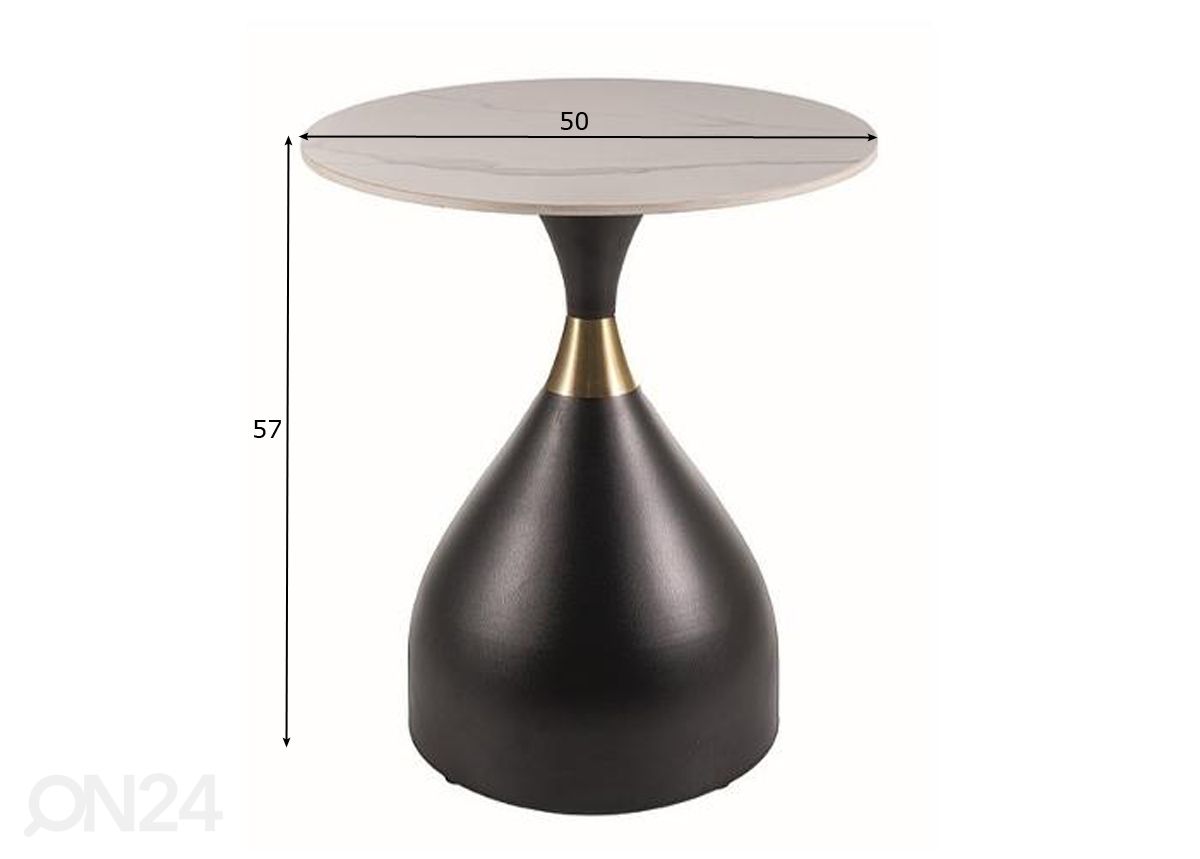Sohvapöytä Ø 50 cm kuvasuurennos mitat