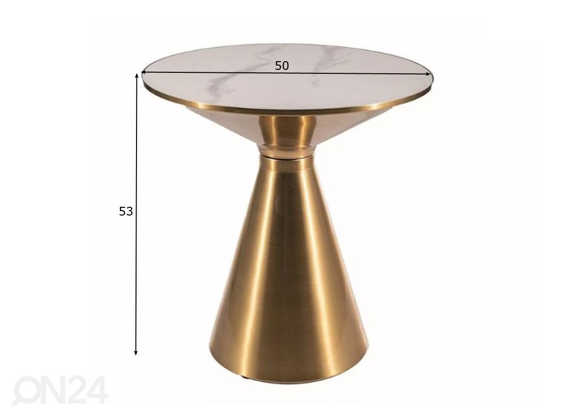 Sohvapöytä Ø 50 cm kuvasuurennos mitat