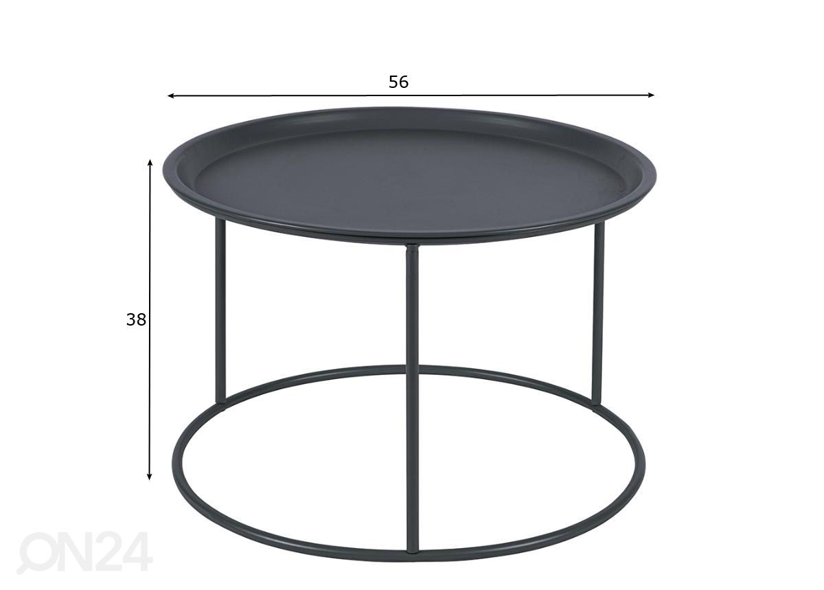 Sohvapöytä Ø 56 cm kuvasuurennos mitat
