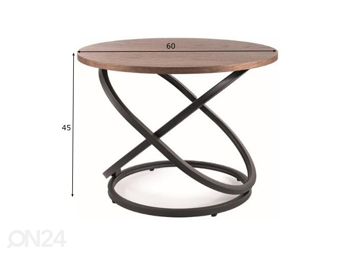Sohvapöytä Ø 60 cm kuvasuurennos mitat