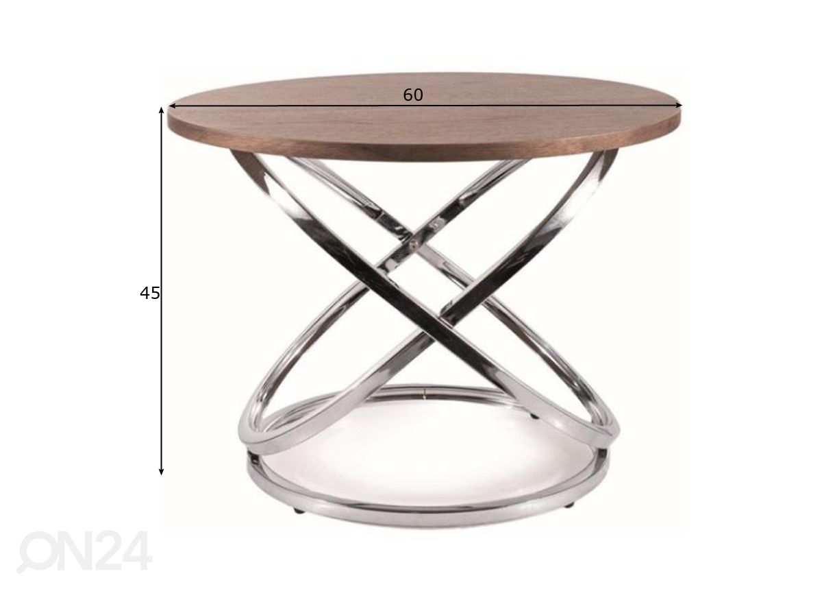 Sohvapöytä Ø 60 cm kuvasuurennos mitat