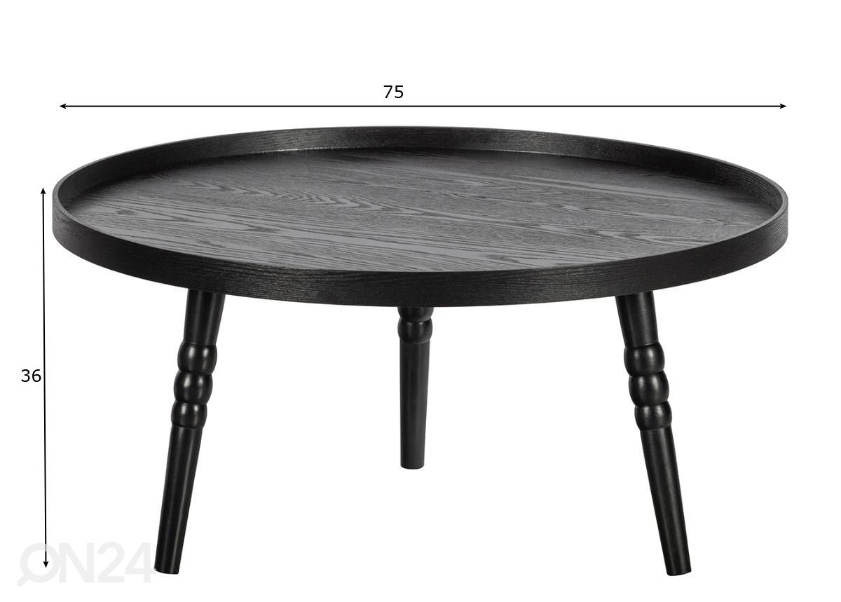 Sohvapöytä Ø 75 cm kuvasuurennos mitat