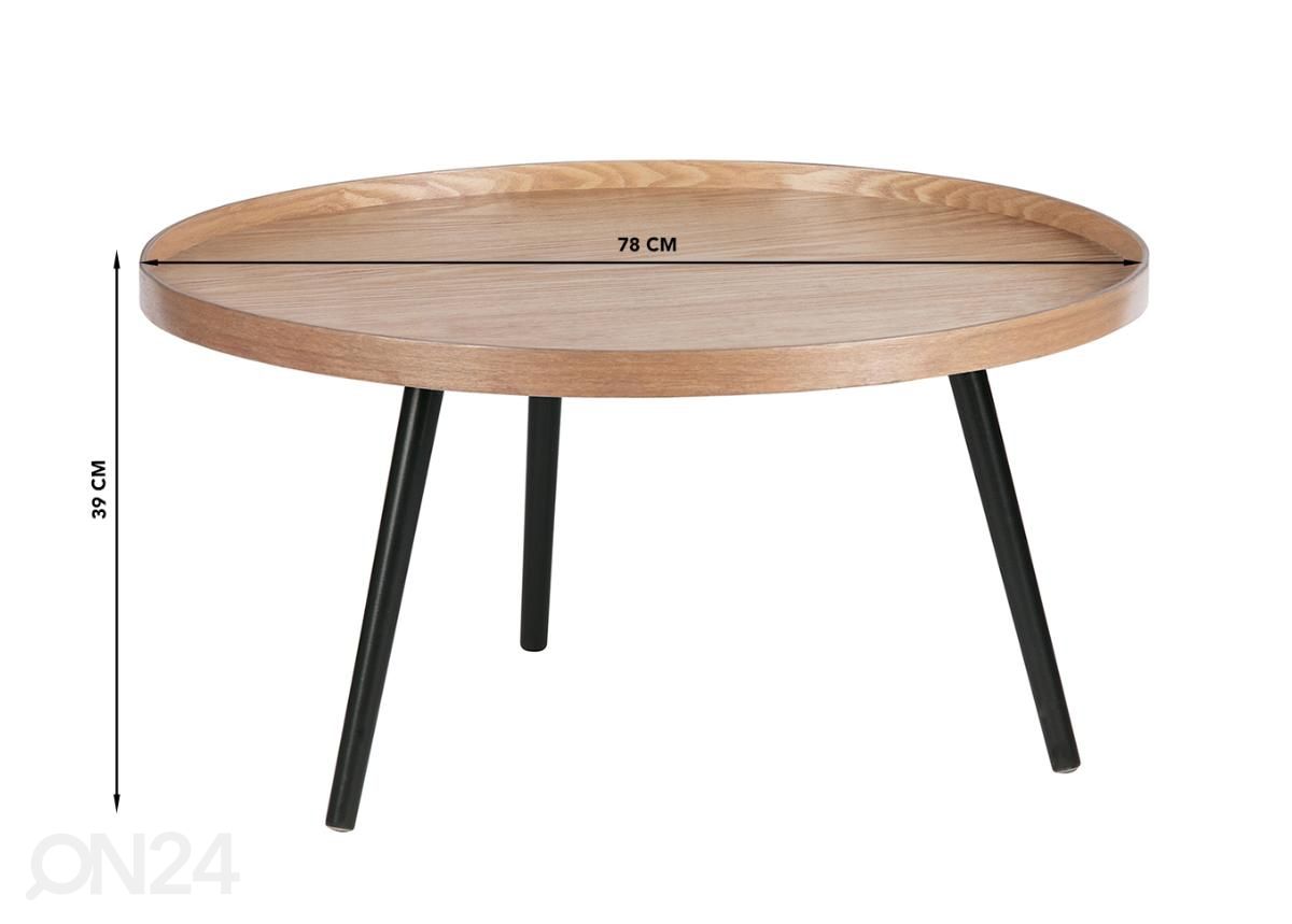 Sohvapöytä Ø 78 cm kuvasuurennos mitat