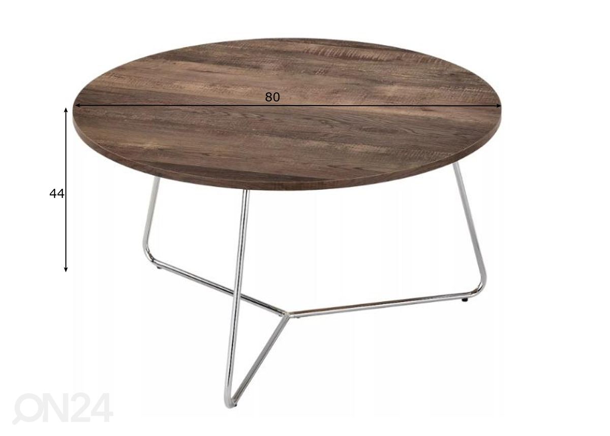 Sohvapöytä Ø 80 cm kuvasuurennos mitat