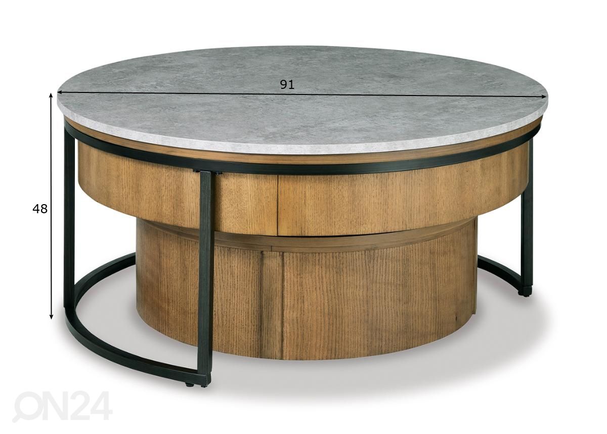 Sohvapöytä kuvasuurennos mitat