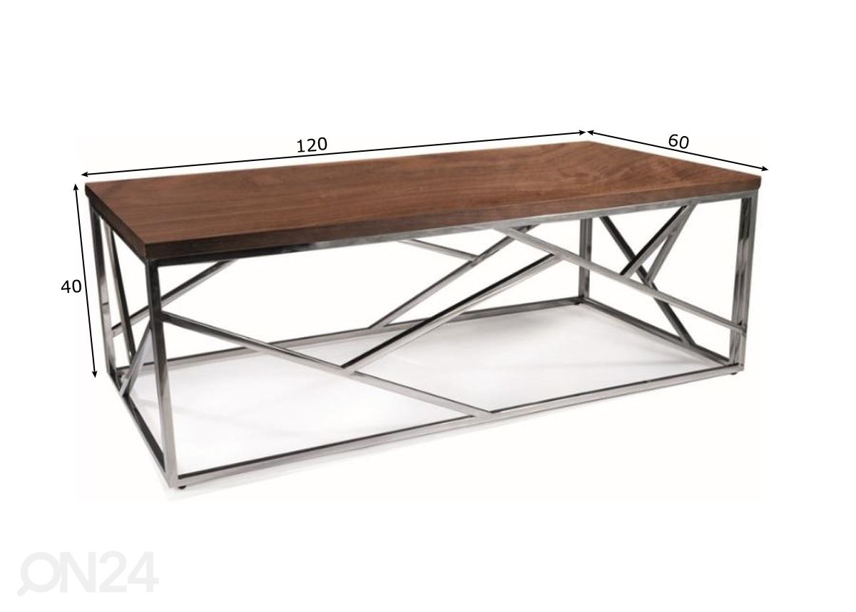 Sohvapöytä 60x120 cm kuvasuurennos mitat