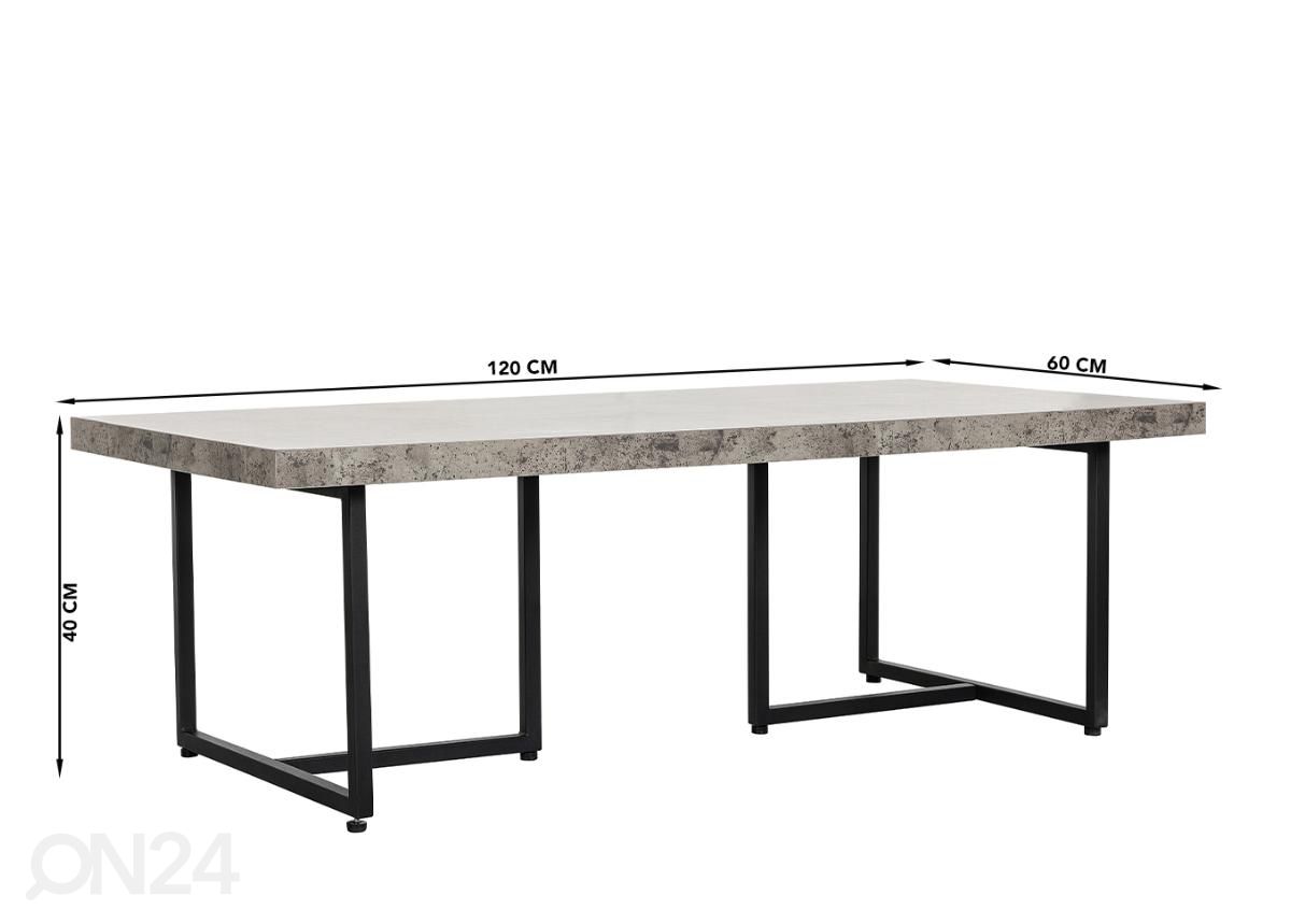 Sohvapöytä 60x120 cm kuvasuurennos mitat