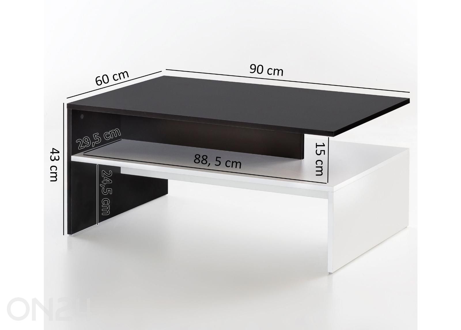 Sohvapöytä 60x90 cm kuvasuurennos mitat