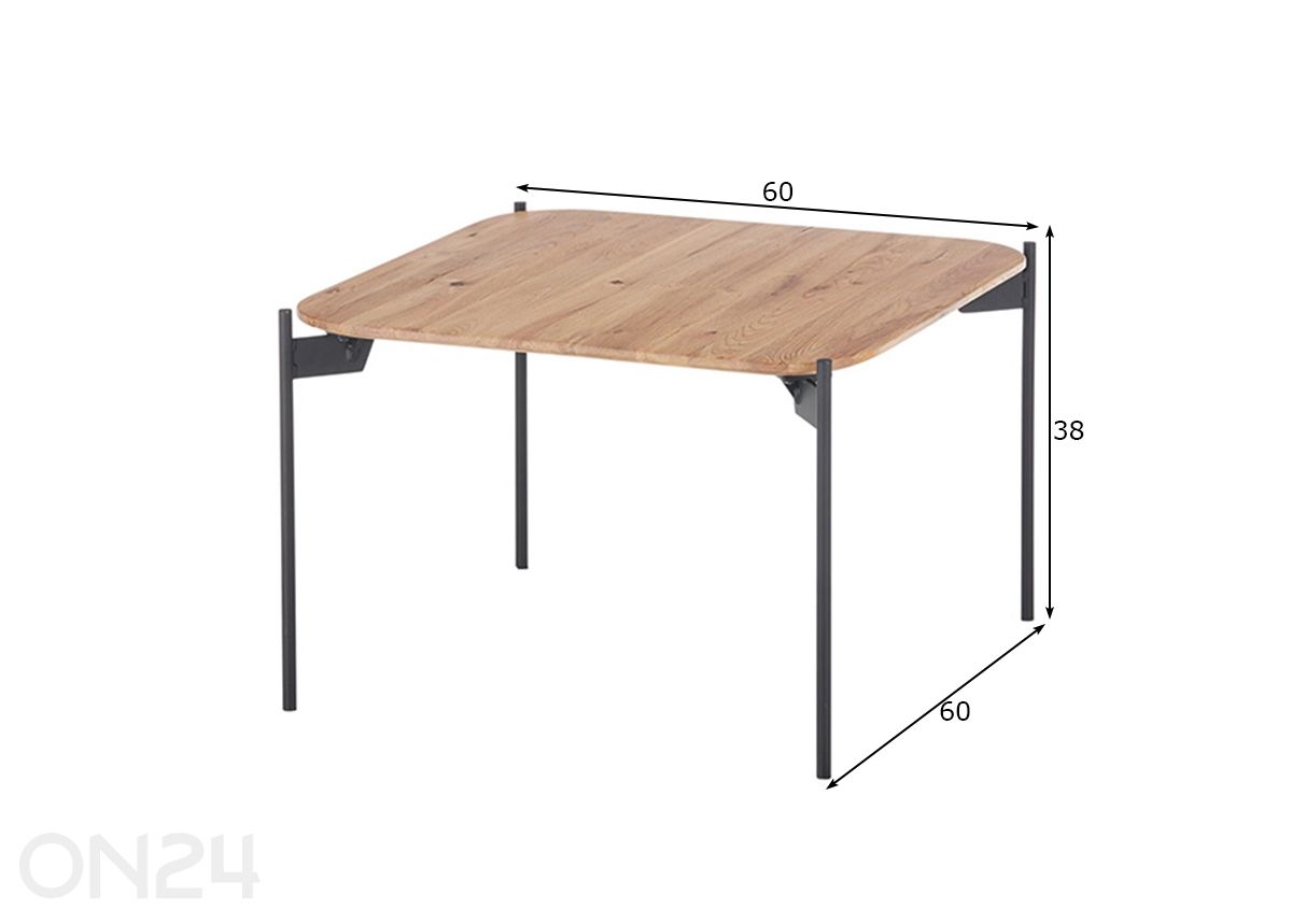Sohvapöytä Alto 60 cm kuvasuurennos mitat