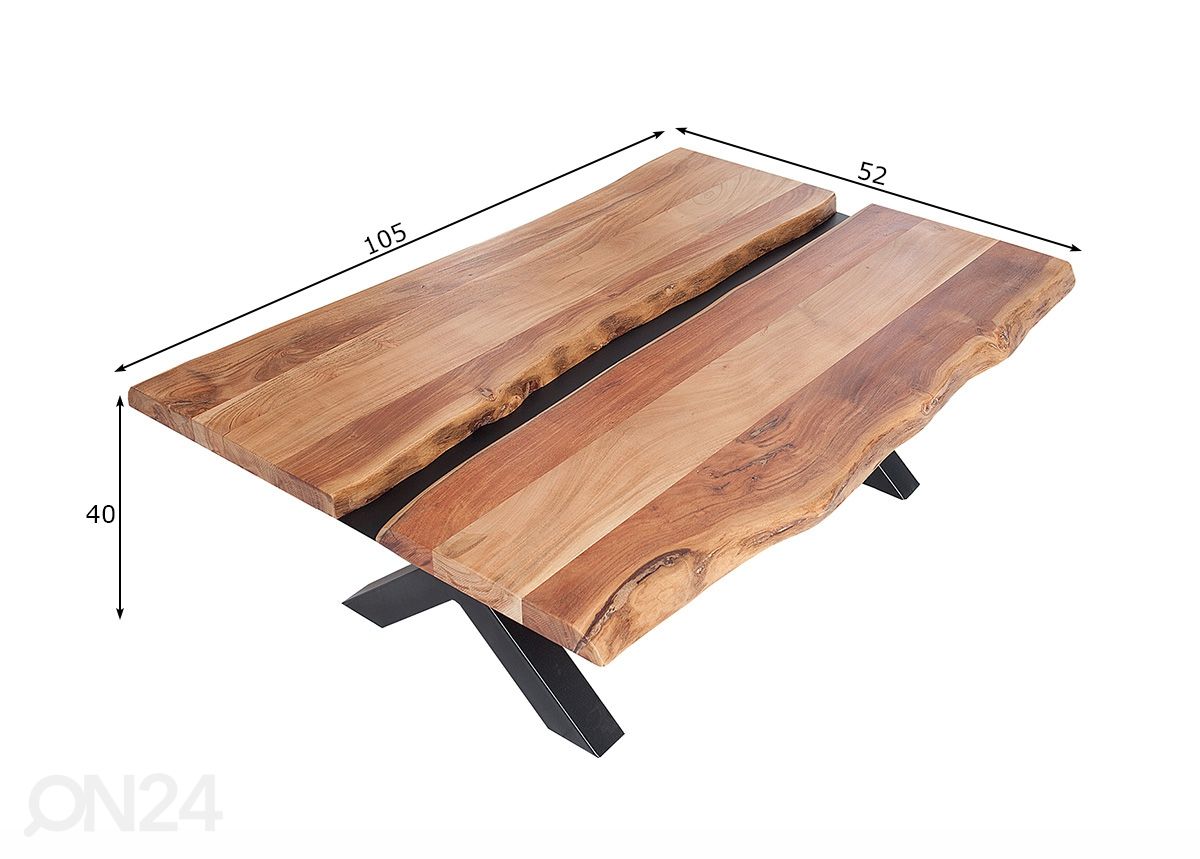 Sohvapöytä Amazonas 105x40 cm kuvasuurennos mitat