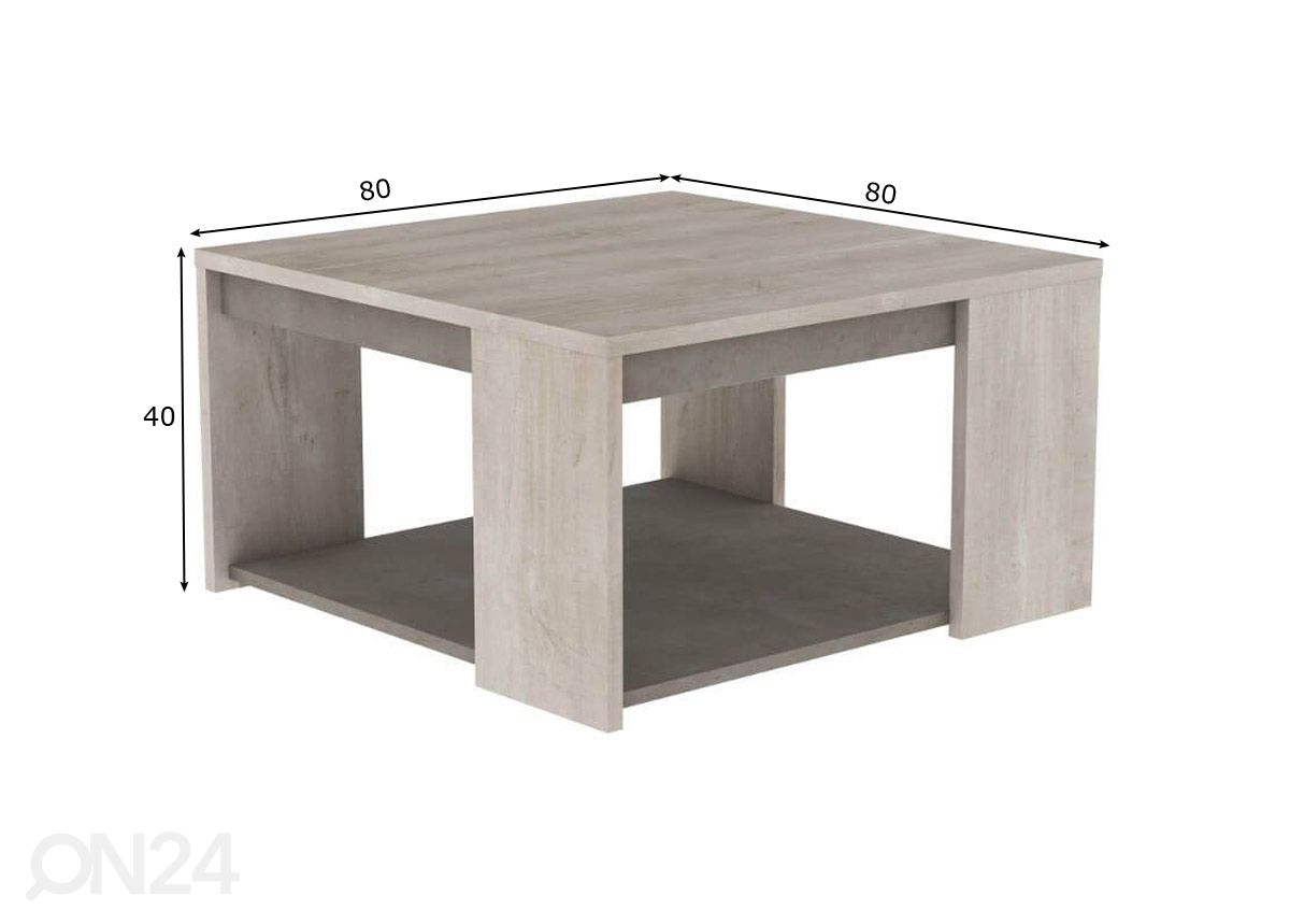 Sohvapöytä Antibes 80x80 cm kuvasuurennos mitat