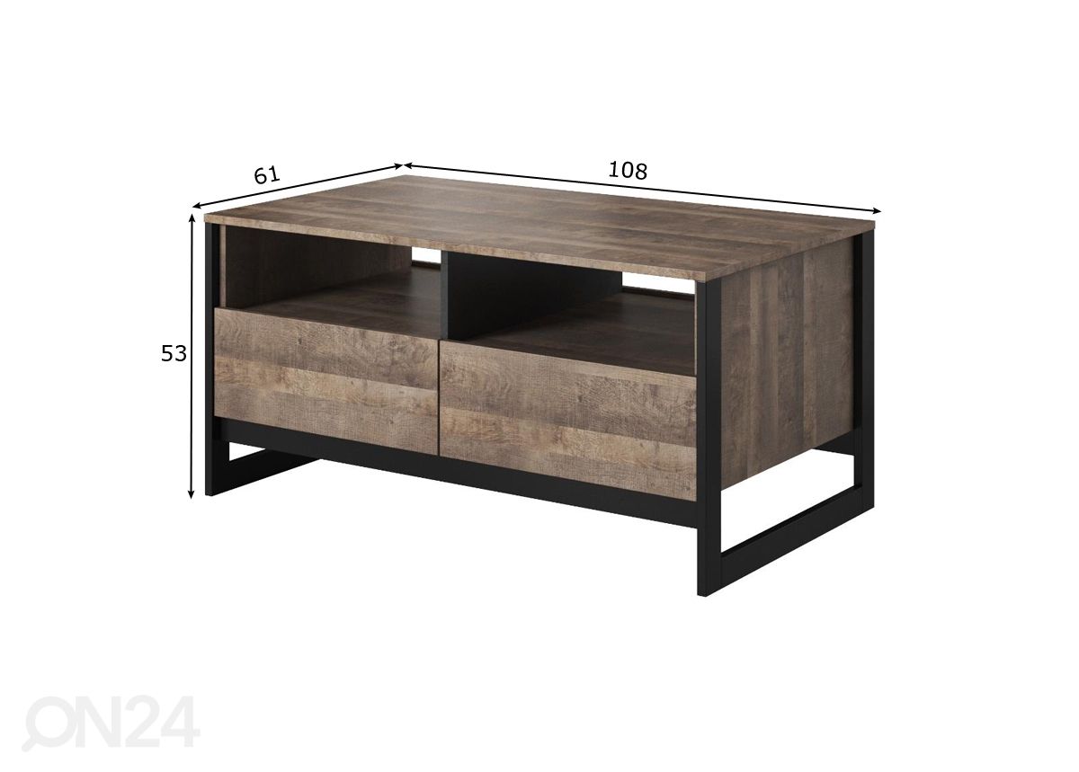 Sohvapöytä Arden 108x61 cm kuvasuurennos mitat