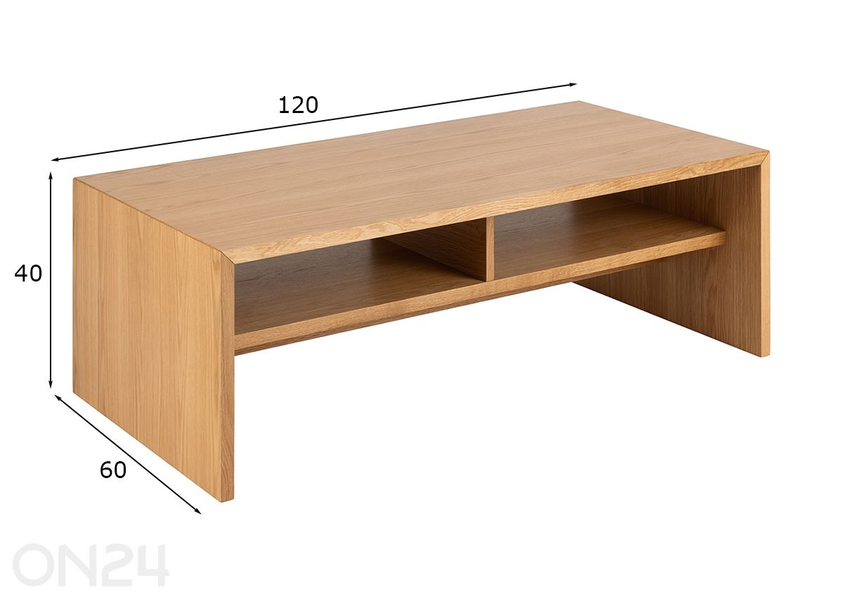 Sohvapöytä Arlon 90x90 cm kuvasuurennos mitat