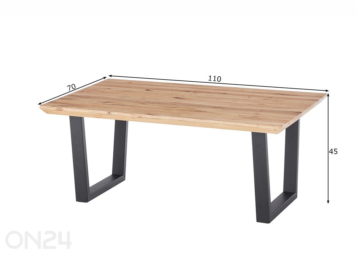 Sohvapöytä Asola 110 cm kuvasuurennos mitat