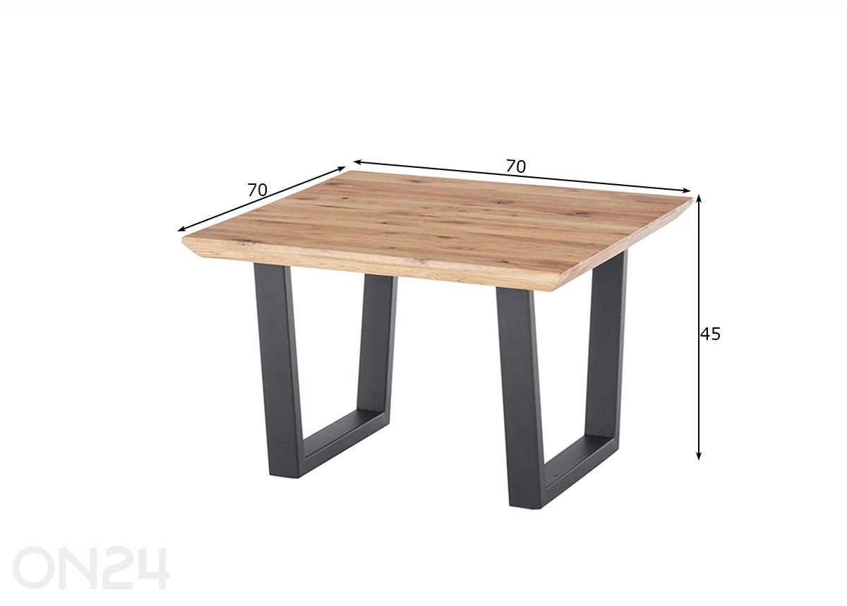 Sohvapöytä Asola 70 cm kuvasuurennos mitat