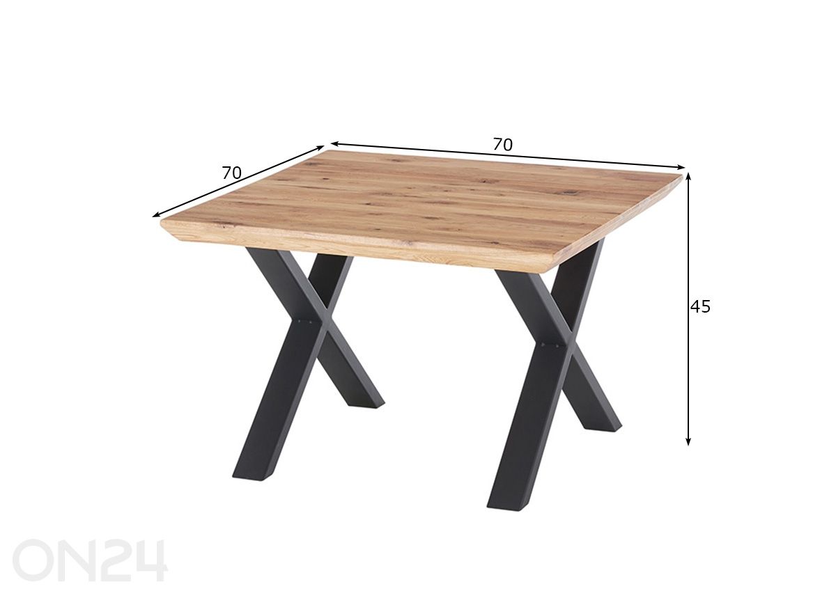 Sohvapöytä Asola 70 cm kuvasuurennos mitat