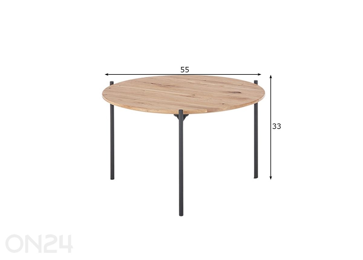 Sohvapöytä Assuan Ø55 cm kuvasuurennos mitat