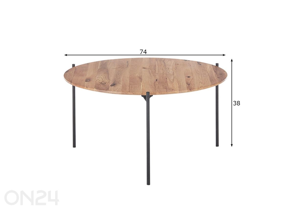 Sohvapöytä Assuan Ø55 cm kuvasuurennos mitat