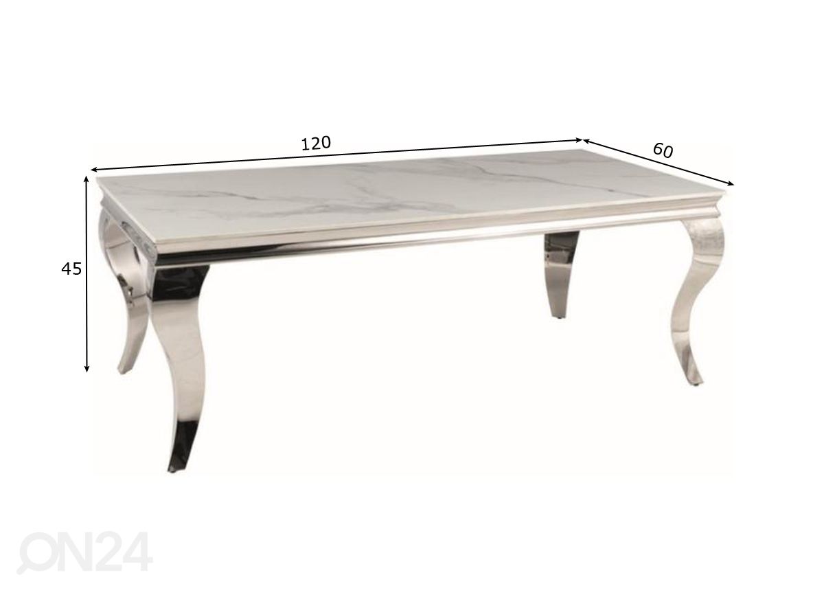 Sohvapöytä Baron 120x60 cm kuvasuurennos mitat