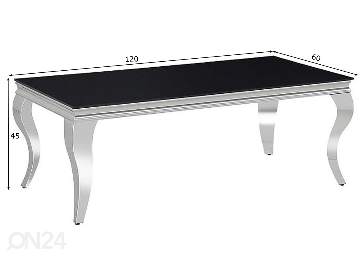 Sohvapöytä Baron 120x60 cm kuvasuurennos mitat