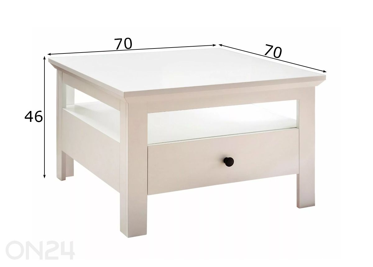 Sohvapöytä Baxter kuvasuurennos mitat