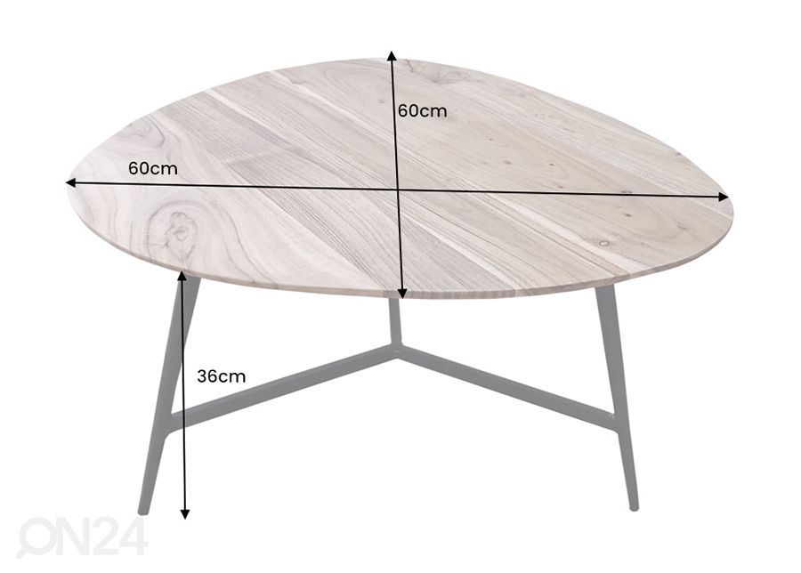 Sohvapöytä Beauty Ø 60 cm kuvasuurennos mitat