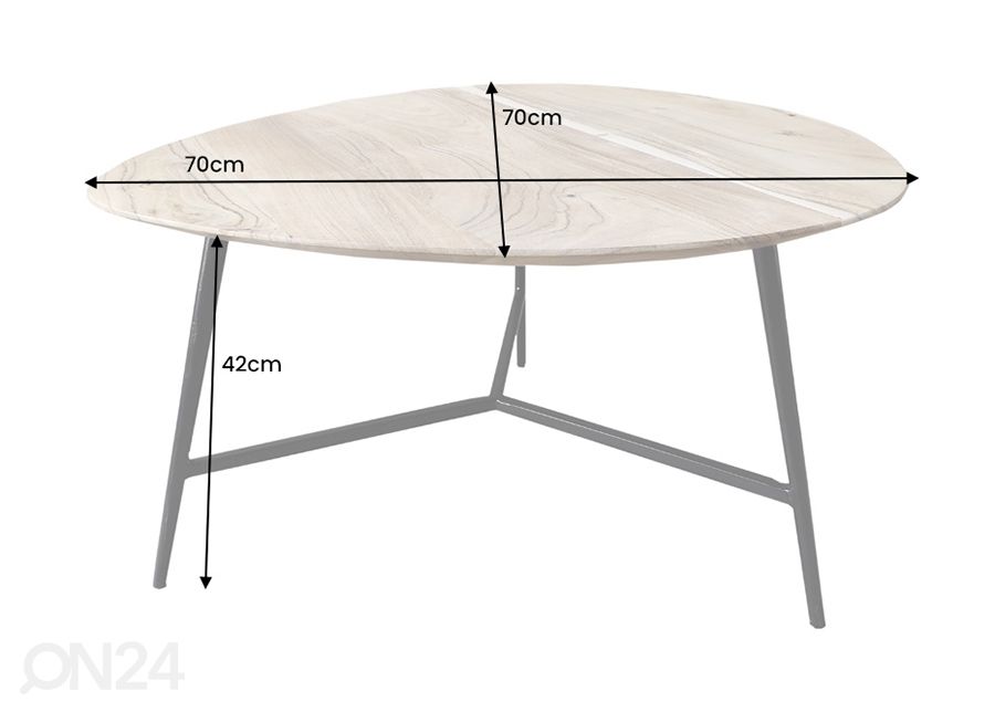 Sohvapöytä Beauty 70 cm kuvasuurennos mitat