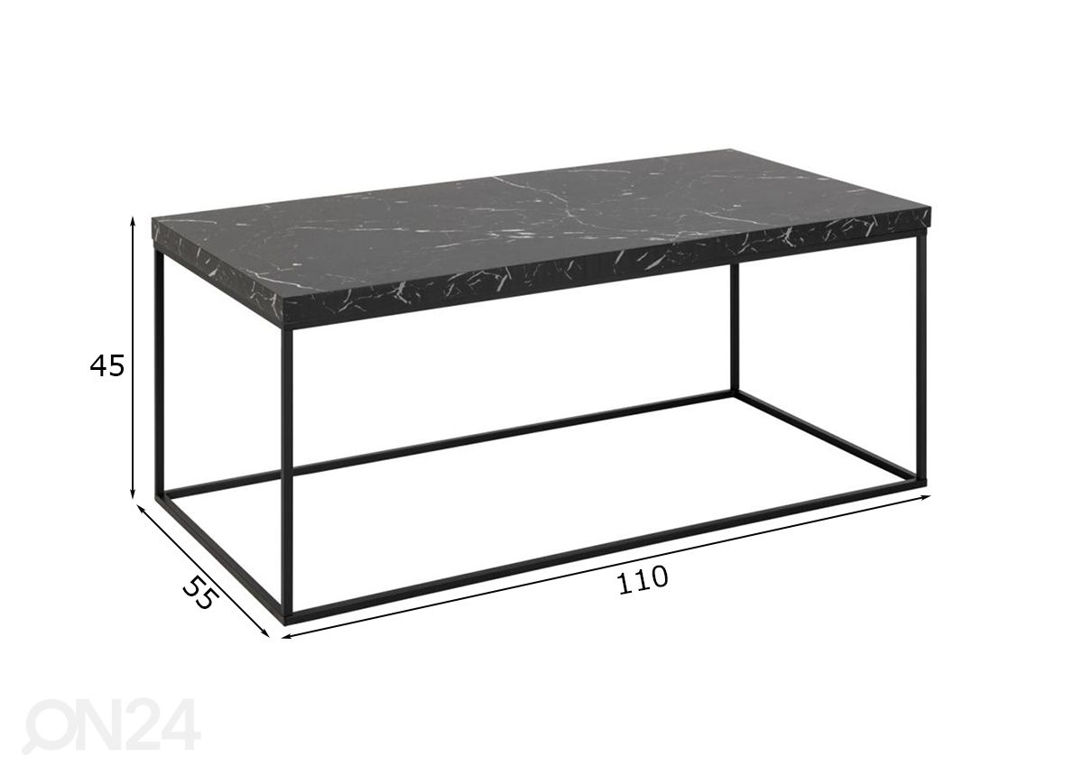 Sohvapöytä Brande 55x110 cm kuvasuurennos mitat