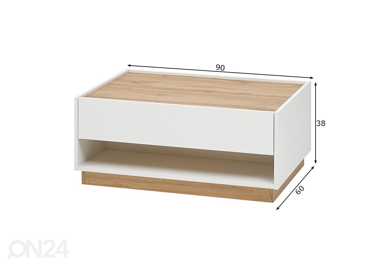 Sohvapöytä City kuvasuurennos mitat