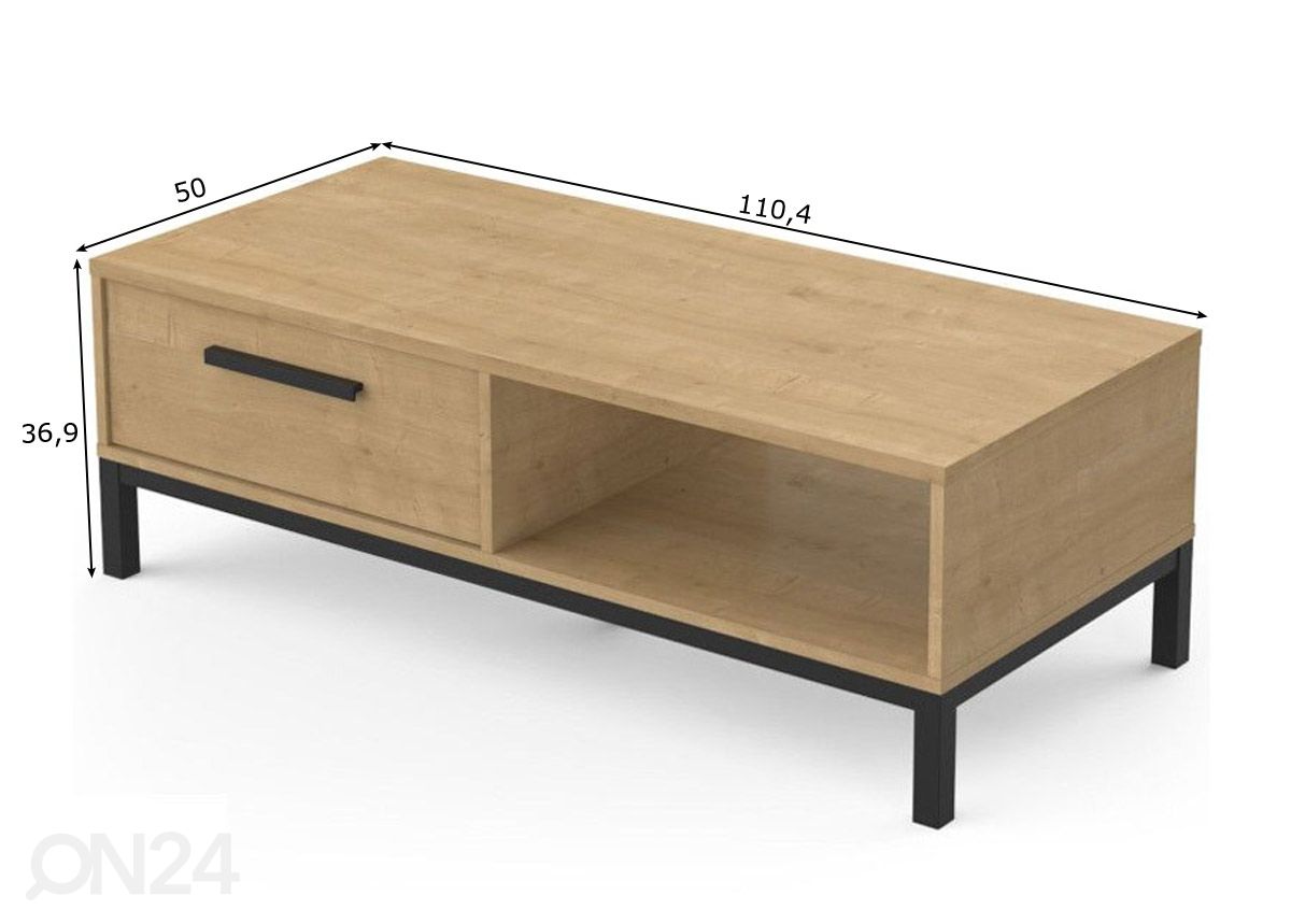 Sohvapöytä Craft 110x50 c kuvasuurennos mitat