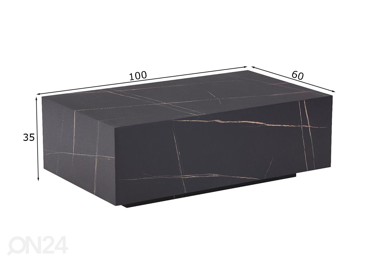 Sohvapöytä Cube I kuvasuurennos mitat