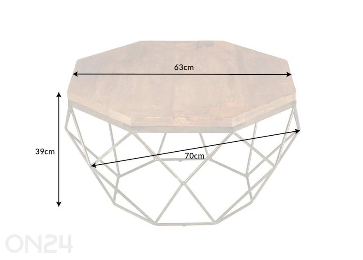 Sohvapöytä Diamond kuvasuurennos mitat