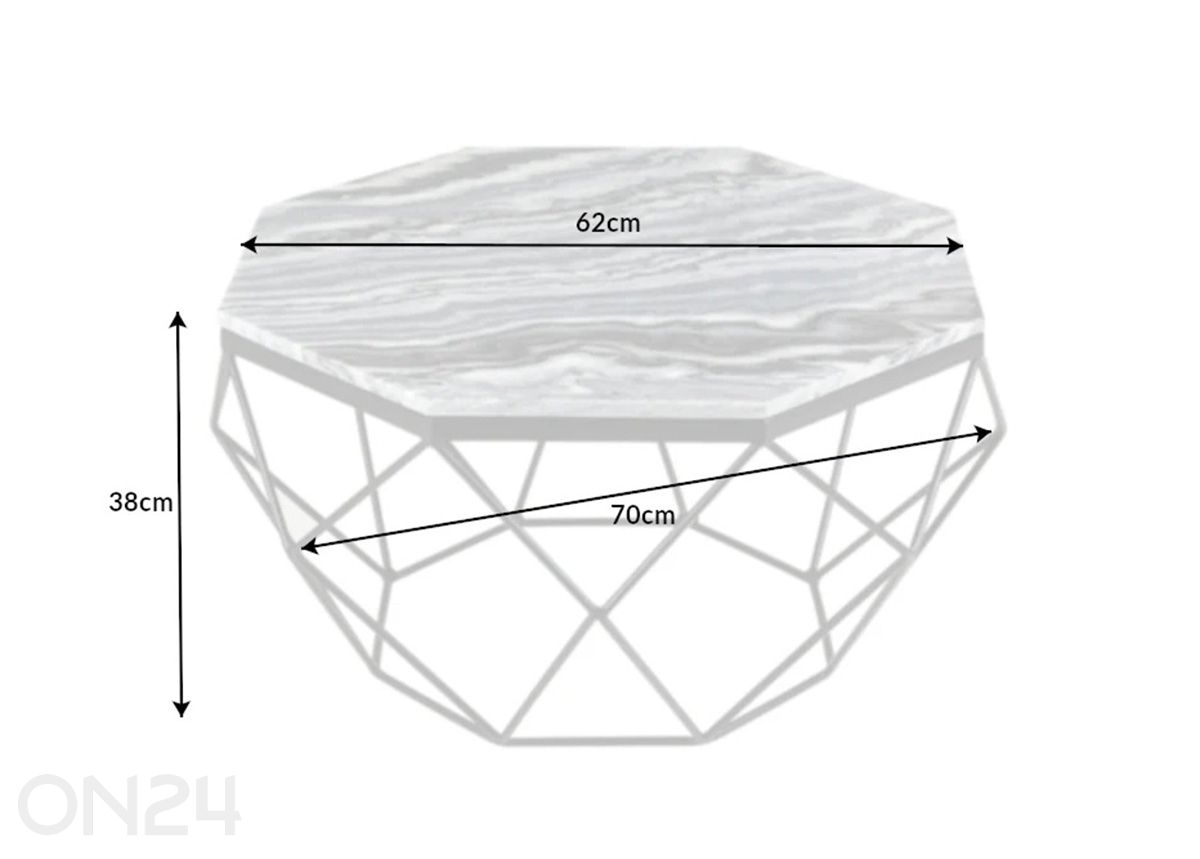 Sohvapöytä Diamond kuvasuurennos mitat