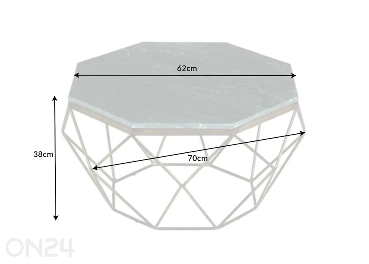 Sohvapöytä Diamond kuvasuurennos mitat