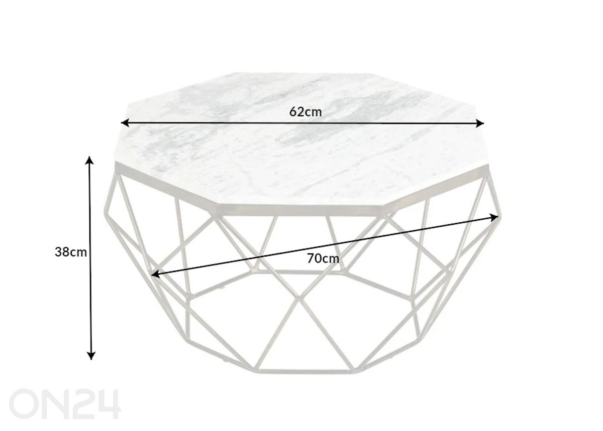 Sohvapöytä Diamond kuvasuurennos mitat