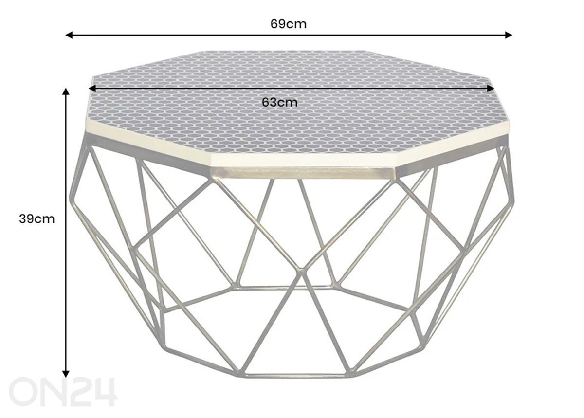 Sohvapöytä Diamond kuvasuurennos mitat