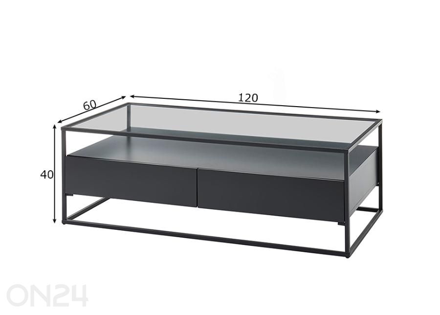 Sohvapöytä Evora kuvasuurennos mitat