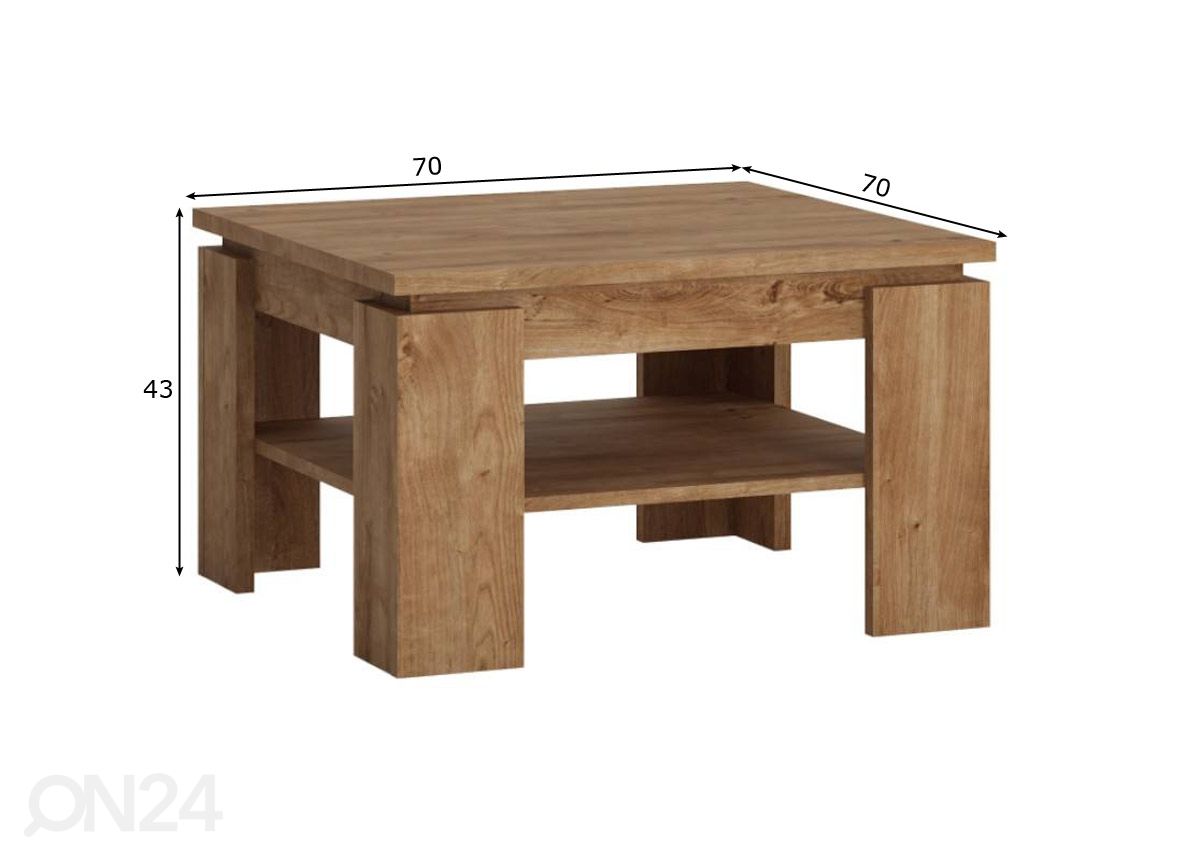 Sohvapöytä Fribo 70x70 cm kuvasuurennos mitat
