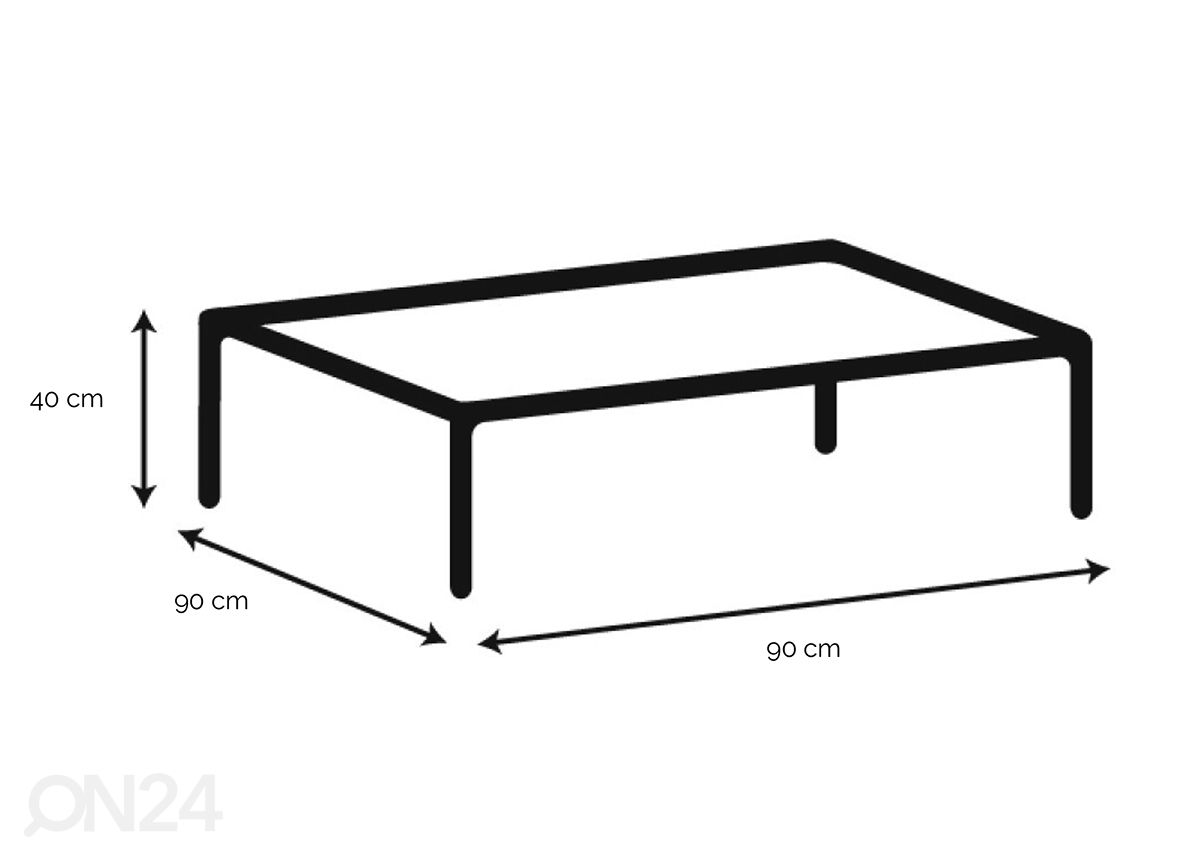 Sohvapöytä Fyn kuvasuurennos mitat