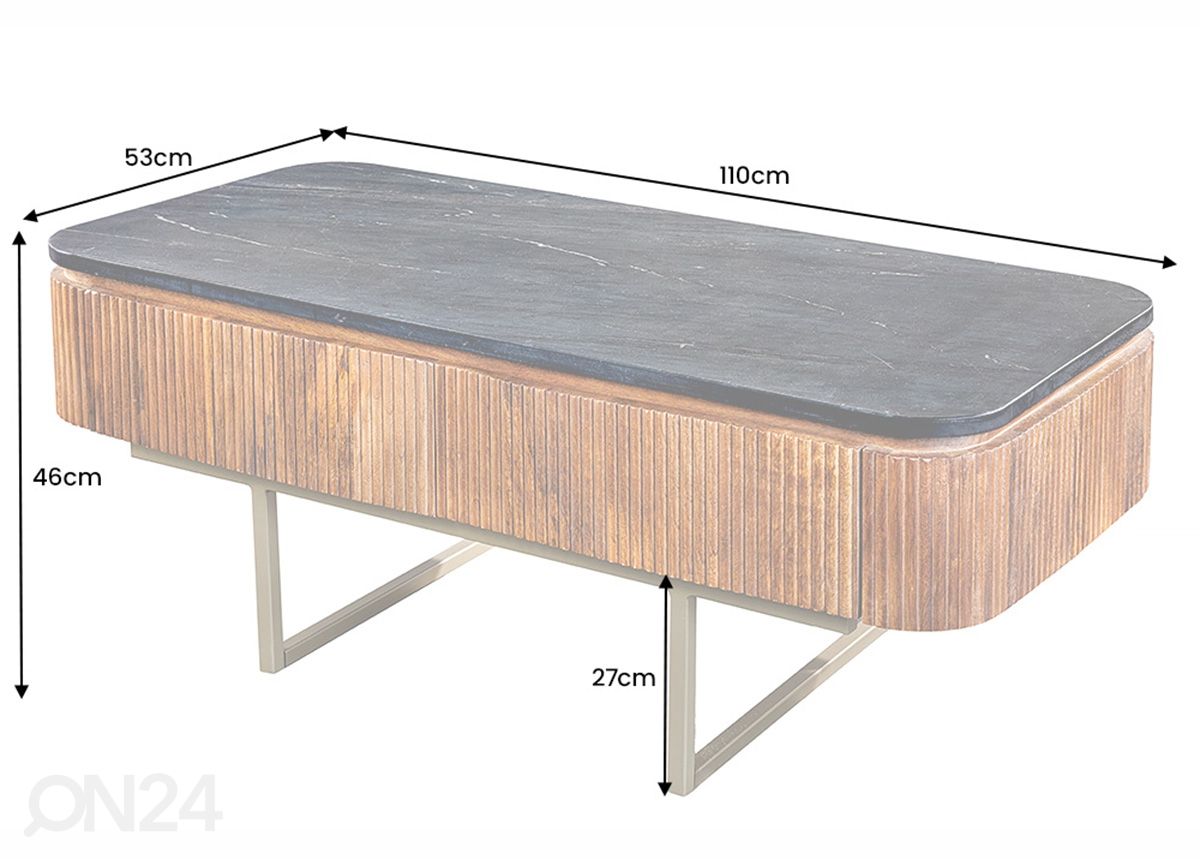 Sohvapöytä Gatsby 53x110 cm kuvasuurennos mitat