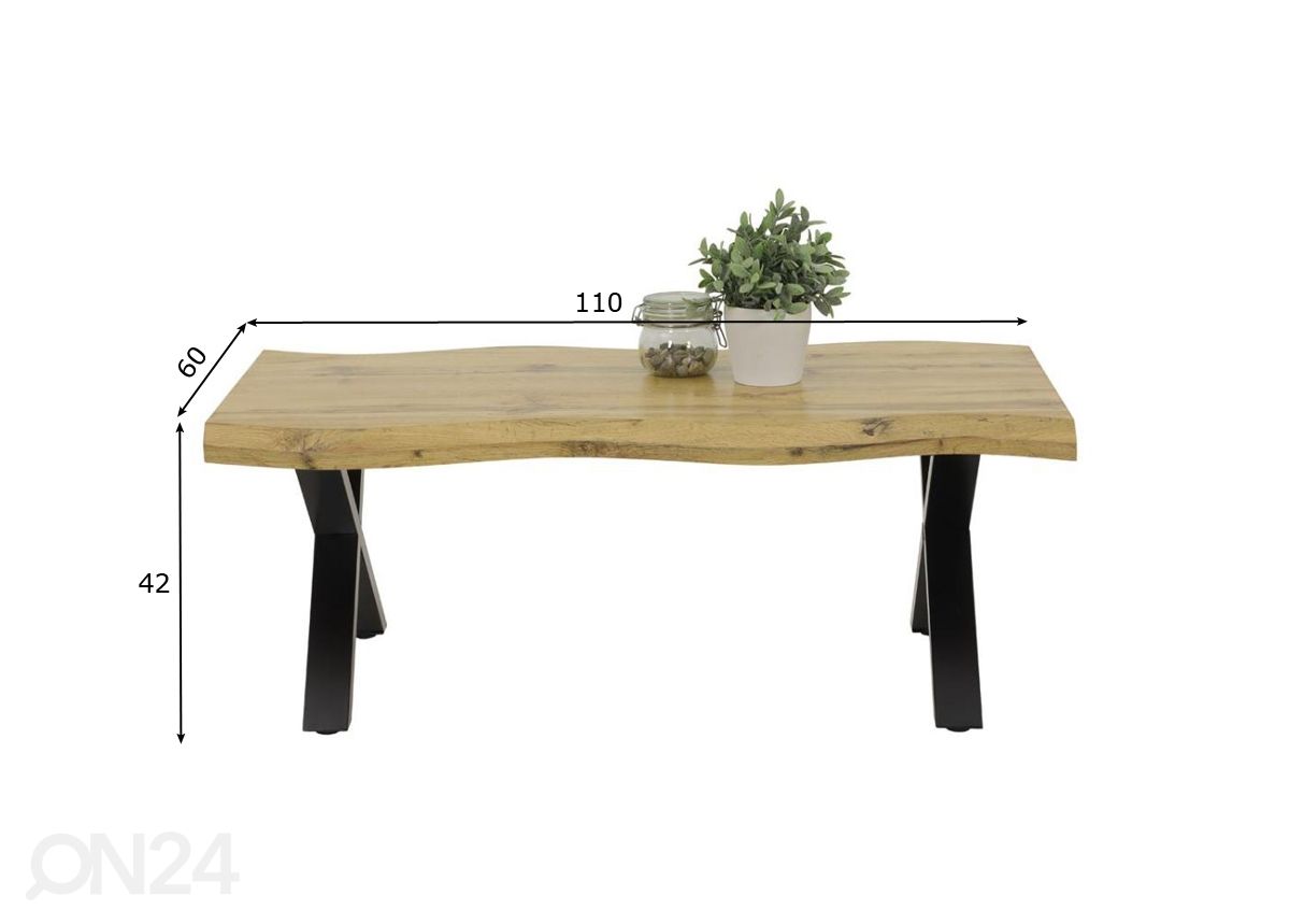 Sohvapöytä Gerd 110x60 cm kuvasuurennos mitat