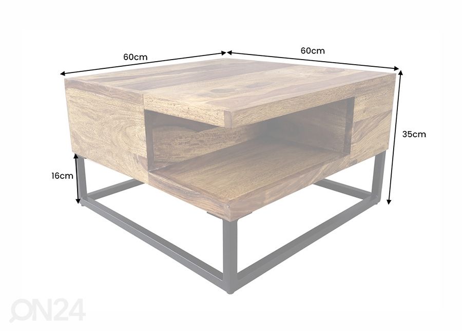 Sohvapöytä Giant 60x60 cm kuvasuurennos mitat