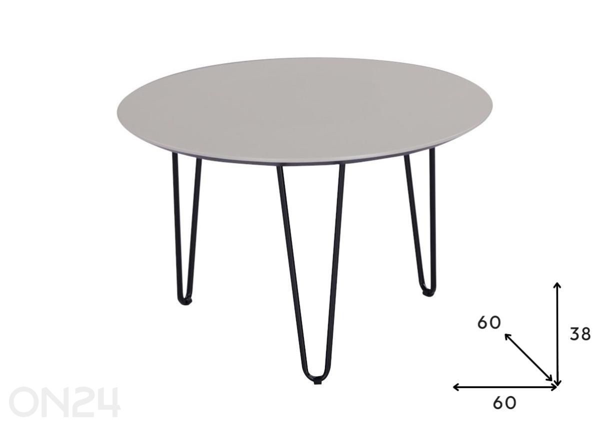 Sohvapöytä Gren Ø 60 cm kuvasuurennos mitat