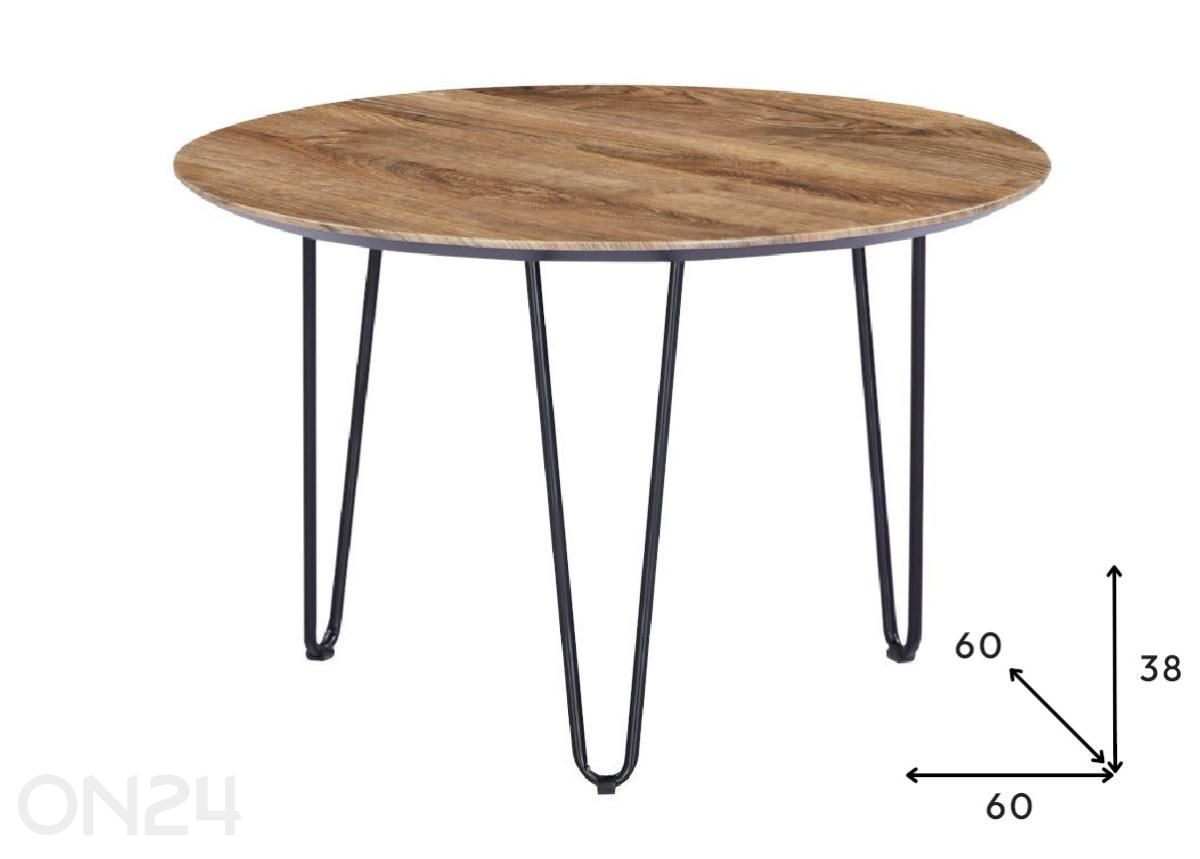 Sohvapöytä Gren Ø 60 cm kuvasuurennos mitat